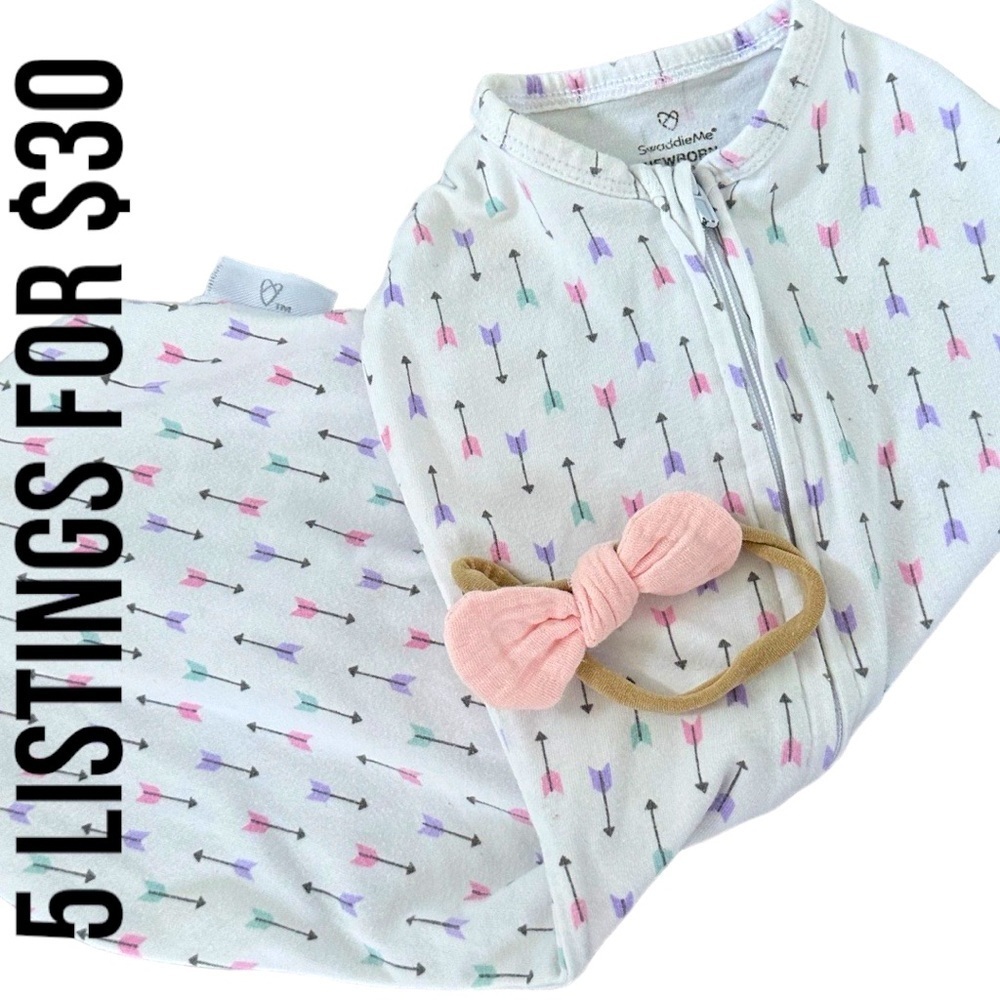 SwaddleMe Newborn Sleep Sack Swaddle and matching hair piece